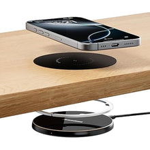 Load image into Gallery viewer, Invisible Wireless Charger, 0-30mm Under Desk Wireless Charger, Dual Uses On or Hidden Under Table Charging Pad for Nightstand for iPhone 16/16 Plus/16 Pro Max/15/14/13/Samsung/Android Phone
