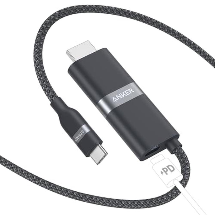 Anker Nano USB C to HDMI Cable Adapter with 140W PD Fast Charging Port, 4K@60Hz,Sustainable with Advanced Shielding, Thunderbolt 5/4/3 Compatible, for MacBook, iPhone, HD TV (6FT,Black)