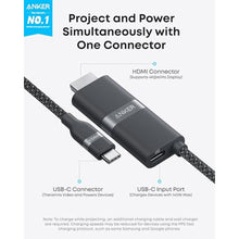 Load image into Gallery viewer, Anker Nano USB C to HDMI Cable Adapter with 140W PD Fast Charging Port, 4K@60Hz,Sustainable with Advanced Shielding, Thunderbolt 5/4/3 Compatible, for MacBook, iPhone, HD TV (6FT,Black)

