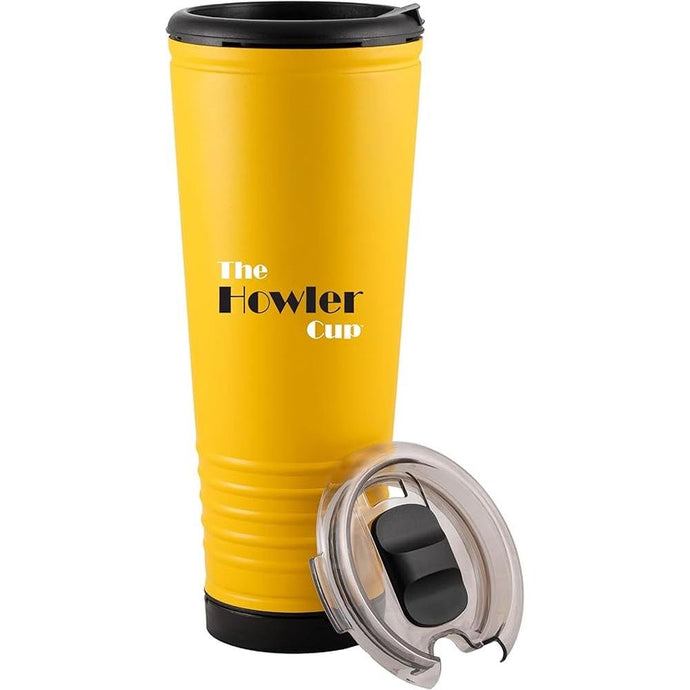 23 oz Fun Tumbler, Insulated Water Bottle, Cold Coffee Mug with Lid | Perfect for Game Day, Stadium Seats, Tailgates | Custom Loud Horn Cup,Sports Fan Cheer (Summer Yellow)