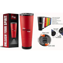 Load image into Gallery viewer, 23 oz Fun Tumbler, Insulated Water Bottle, Cold Coffee Mug with Lid | Perfect for Game Day, Stadium Seats, Tailgates | Custom Loud Horn Cup,Sports Fan Cheer (Hot Red)
