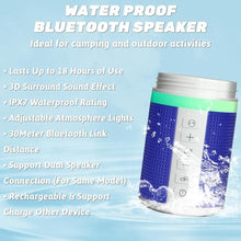 Load image into Gallery viewer, JBM Insulated Water Bottle with Bluetooth Speaker, Leak Proof Straw Lid, RGB LED Lights Stainless Steel Water Bottle for Sports (Blue)
