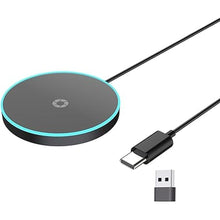 Load image into Gallery viewer, Magnetic Wireless Charger, 15W Magnet Fast Charging Pad for iPhone 16 Pro Max/16 Pro/16 Plus/16/15/14/13/12, Slim Mag Quick Charger with USB-A &amp; USB-C Charging Port (Plastic Charger with LED-Black)
