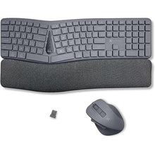 Load image into Gallery viewer, X9 Wireless Ergonomic Keyboard and Mouse Combo - Type Comfortably Longer - Ergo Split Keyboard with Soft Wrist Rest for PC, Mac, iOS, Android, Bluetooth/2.4G Rechargeable, Multi-Device - Gray
