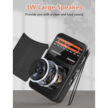 Load image into Gallery viewer, Portable AM FM SW Radio with Best Reception,Small Transistor Radio with 600mAh Rechargeable Battery,3W Large Speaker,Pocket Handheld with 3.5mm Earphones Jack,Gift for Elder
