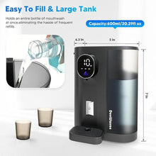 Load image into Gallery viewer, Automatic Mouthwash Dispenser for Bathroom, 20.3 Oz Mouth Wash Dispenser with Magnetic Cups for Kids Adult, 4 Levels, LED Screen, USB Rechargeable Wall Mounted Electric Auto Mouthwash Dispenser Grey
