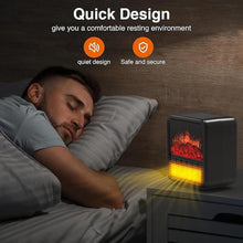 Load image into Gallery viewer, Small Portable Space Heater for Indoor use with Realistic 3D Flame, Mini Electric Fireplace Heater with Thermostat, 1500W/750W PTC Ceramic Heating, Tip-Over Safety Switch, Black

