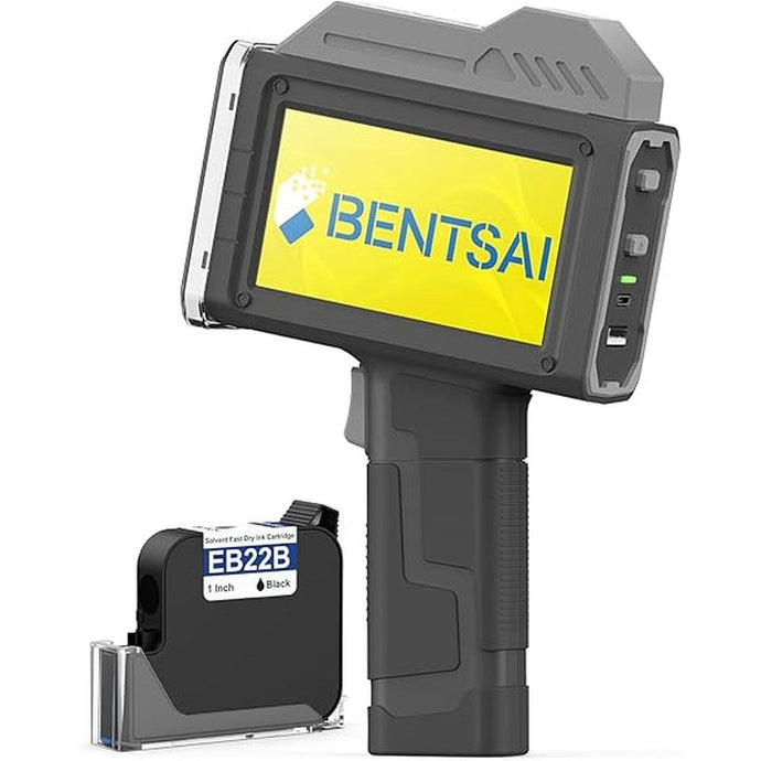 BENTSAI Handheld Inkjet Printer BT-HH6210B 1 Inch (25.4mm) Printhead with 16H Long Endurance for Batch Number Date Logo Barcode QR Code Print on Plastic Cardboard Wood Metal Clothes