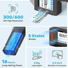 Load image into Gallery viewer, BENTSAI Handheld Inkjet Printer BT-HH6210B 1 Inch (25.4mm) Printhead with 16H Long Endurance for Batch Number Date Logo Barcode QR Code Print on Plastic Cardboard Wood Metal Clothes

