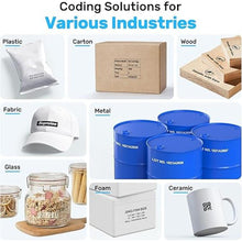 Load image into Gallery viewer, BENTSAI Handheld Inkjet Printer BT-HH6210B 1 Inch (25.4mm) Printhead with 16H Long Endurance for Batch Number Date Logo Barcode QR Code Print on Plastic Cardboard Wood Metal Clothes
