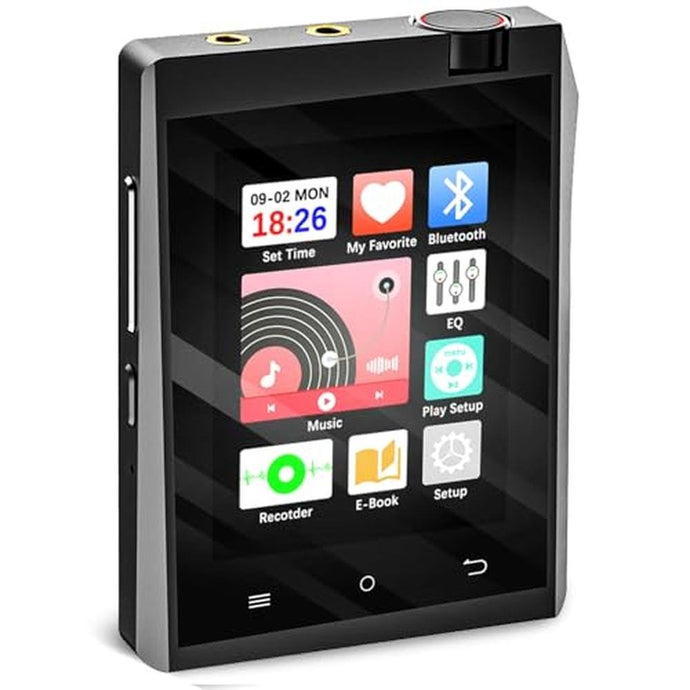 2.8'' MP3 Player with Bluetooth 5.3, 64GB HiFi MP3 Player Bluetooth with Touch Screen, Portable Digital Audio Music Player with FM Radio Voice Recorder E-Book Earphones Included, Support Up to 128GB
