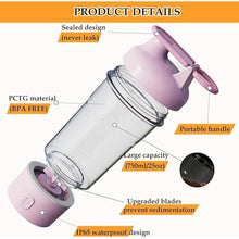 Load image into Gallery viewer, JOTER &amp; LIBEAR Electric Protein Shaker Bottle, USB Rechargeable Pulse Protein Shake Mixer, Shaker Bottles for Protein Mixes and Meal Replacement Shakes, BPA Free, Waterproof, 25 oz (Pink)

