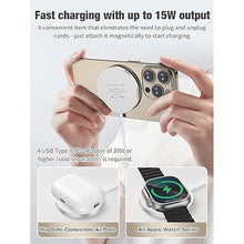Load image into Gallery viewer, 3 in 1 Magnetic Wireless Charging Pad for iPhone 12-16 Series, Charging Pad for Multiple Devices Mag Safe Wireless Charger Pad for Apple Watch 9/8/7/6/5/4/3/2/SE &amp; AirPods 3/2/Pro(Silver)
