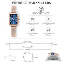 Load image into Gallery viewer, Taxau Rose Gold Women s Rectangular Watch with White Dial Mesh Strap Stainless Steel Womens Small Wrist Watch Vintage Square and Exquisite Waterproof Ladies Dress Watch Reloj Mujer
