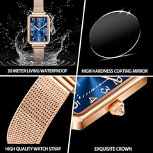 Load image into Gallery viewer, Taxau Rose Gold Women s Rectangular Watch with White Dial Mesh Strap Stainless Steel Womens Small Wrist Watch Vintage Square and Exquisite Waterproof Ladies Dress Watch Reloj Mujer
