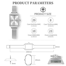 Load image into Gallery viewer, Taxau Silver Square Watches for Women White Dial Mesh Bracelet Rectangular Watch Dainty Exquisite Stainless Steel Waterproof Women s Small Wrist Watch Dress Reloj De Mujer
