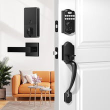 Load image into Gallery viewer, Keyless Entry Door Lock Handle Set, Smart Locks for Front Door Electronic Keypad Deadbolt with Lever Handle Custom User Codes Advanced Security &amp; Easy Installation Aluminum Auto Lock
