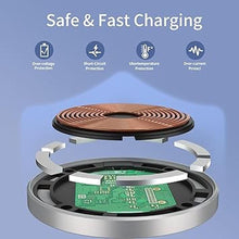 Load image into Gallery viewer, Magnetic Wireless Charger, 15W Max Magnet Fast Charging Pad for iPhone 16 Pro Max/16 Pro/16 Plus/16/15/14/13/12, Slim Mag Quick Charger with USB-A &amp; USB-C Charging Port(Silver-V2)
