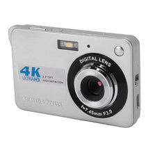 Load image into Gallery viewer, ZJchao 4K Digital Camera 48MP HD 2.7 Inch Screen 8X Zoom Autofocus Auto Beauty Anti Shake Travel Camera with Fill Light (Silver)
