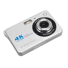 Load image into Gallery viewer, ZJchao 4K Digital Camera 48MP HD 2.7 Inch Screen 8X Zoom Autofocus Auto Beauty Anti Shake Travel Camera with Fill Light (Silver)
