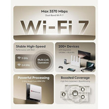 Load image into Gallery viewer, Cudy Dual Band BE3600 Wi-Fi 7 Router WR3600E 4 Gigabit Ports, 2.0 GHz Quad Core, 4 Antennas VPN Clients &amp; Server, Cudy APP, Cloud Control
