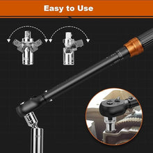 Load image into Gallery viewer, 14 PCS Swivel Magnetic Spark Plug Socket Set with Torque Wrench 3/8 Inch Drive, 5-45 Ft.lb 72 Tooth Click Torque Wrench with Universal Joint, Extension Bar, Bits for Easy Spark Plug Removal
