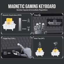 Load image into Gallery viewer, MechLands AK680 MAX Wired Gaming Keyboard with Hall Effect Switch, Rapid Trigger Magnetic Keyboard with 8K Polling Rate, Top Structure, RGB Backlight (White)

