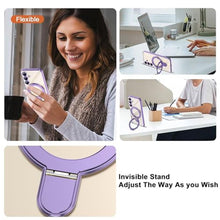 Load image into Gallery viewer, ETPESOK Compatible with Samsung Galaxy S25 Plus Case with Magnetic Ring Stand Compatible with Mag-Safe Full Camera Lens Protector Plating Clear Phone Case for S25 Plus 6.7 , Light Purple
