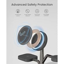 Load image into Gallery viewer, 3 in 1 Charging Station for Apple Devices, Fast Charging Magsafe Charger Stand with LED Light and 20W PD Adapter, Wireless Nightstand Charger for iPhone16/15/14/13/12 Series&amp; AirPods&amp; iWatch and More
