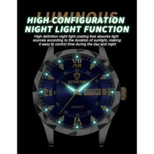 Load image into Gallery viewer, Gosasa Luxury Men's and Women's Business Diamond Stainless Steel Waterproof Roman Numeral Analog Quartz Watch with Day-Date Calendar, Gold and Silver Tone (M-Gold Green, Men)
