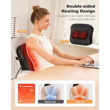 Load image into Gallery viewer, Back Massager with Heat, FSA HSA Eligible, Shiatsu Neck Massagers Deep Tissue Kneading Massage Pillow for Lower Back Leg Shoulder, Lumbar Support Pillow for Office Chair, Gifts for Mom Dad Women Men
