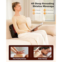 Load image into Gallery viewer, Back Massager with Heat, FSA HSA Eligible, Shiatsu Neck Massagers Deep Tissue Kneading Massage Pillow for Lower Back Leg Shoulder, Lumbar Support Pillow for Office Chair, Gifts for Mom Dad Women Men
