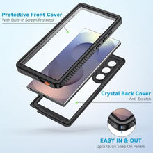 Load image into Gallery viewer, Lanhiem for Samsung Galaxy S25 Ultra Case, IP68 Waterproof Dustproof, Built-in Screen Protector, Rugged Full Body Shockproof Protective Cover for Galaxy S25 Ultra 5G 6.9 Inch, Black
