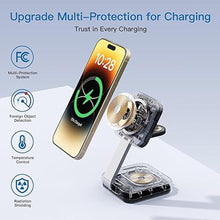 Load image into Gallery viewer, 2025 Magnetic Foldable 3-in-1 Charger, Wireless Charger Station, Travel for iPhone 16 15 14 13 12 Pro Max Plus, Charger Holder for Apple Watch Series and Air pod 4 3 2 Pro, Gift for Men/Women(Black)
