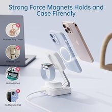 Load image into Gallery viewer, 2025 Magnetic Foldable 3-in-1 Charger, Wireless Charger Station, Travel for iPhone 16 15 14 13 12 Pro Max Plus, Charger Holder for Apple Watch Series and Air pod 4 3 2 Pro, Gift for Men/Women(White)
