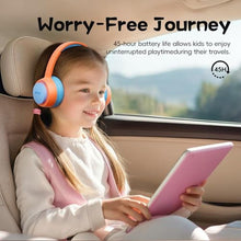 Load image into Gallery viewer, gorsun Kids Bluetooth Headphones, Bluetooth 5.3, Toddler Headphones 85 dBA Safe Volume, 45H Play Time, with Microphone, Kids Wireless Headset for iPad/Tablet/Travel/School, ldeal Gift (Orange)
