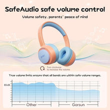 Load image into Gallery viewer, gorsun Kids Bluetooth Headphones, Bluetooth 5.3, Toddler Headphones 85 dBA Safe Volume, 45H Play Time, with Microphone, Kids Wireless Headset for iPad/Tablet/Travel/School, ldeal Gift (Orange)
