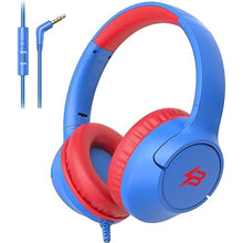 Load image into Gallery viewer, Kids Headphones with Cord for School, 85/94dB Volume Limited, Wired Headphones with Microphone for Kids Boys Girls Toddler, Over Ear Stereo Sound 3.5mm Jack for Computer, Tablet, Airplane Travel, Blue
