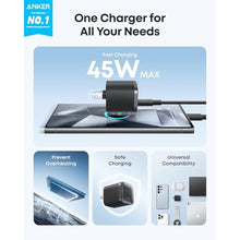 Load image into Gallery viewer, Anker Nano 45W Type C Charger Fast Charging, Compact and Foldable Plug USB C Charger Block for Samsung Galaxy S25 Ultra/S24 Series, iPhone 16 Series, MacBook, Pixel 9, iPad (6 ft Cable Included)
