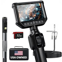 Load image into Gallery viewer, Articulating Borescope 360°, Dual Lens Inspection Camera with Light, 6mm Lens Snake Camera for Mechanic Inspections, and Plumbing, .24in Borescope Automotive, Industrial Endoscope, 5ft
