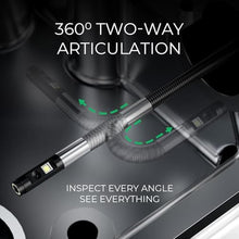 Load image into Gallery viewer, Articulating Borescope 360°, Dual Lens Inspection Camera with Light, 6mm Lens Snake Camera for Mechanic Inspections, and Plumbing, .24in Borescope Automotive, Industrial Endoscope, 5ft
