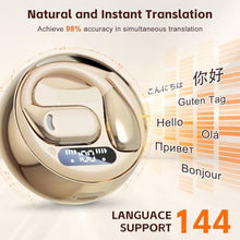 Load image into Gallery viewer, AI Translator Earbuds, 3-in-1 Two Way Real Time Translation Language Translator Earphone Device with OWS Technology 144 Languages Seamlessly Compatible with iOS &amp; Android (Milky White)
