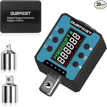 Load image into Gallery viewer, Digital Torque Wrench,DURFICST 1/2" Digital Torque Adapter with Backlight/Alarm, Electronic Torque Wrench Converter with ±2% Accuracy, Range 4-135 N.m,Buzzer and LED Indicator, for Automotive Repair.
