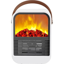 Load image into Gallery viewer, Small Space Heater Fan with Fire Simulation, Electric Heater for Indoor Use 1000W, Portable Heater Fan for Office with Tip Over Protection
