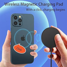 Load image into Gallery viewer, Magnetic Wireless Charger, 15W Magnet Fast Charging Pad for iPhone 16 Pro Max/16 Pro/16 Plus/16/15/14/13/12, Slim Mag Quick Charger with USB-A &amp; USB-C Charging Port (Aluminum Alloy Charger-Black V3)
