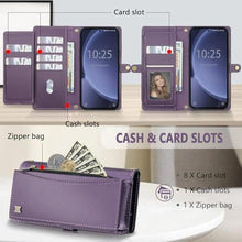 Load image into Gallery viewer, BLISLIAR for Samsung Galaxy S25 Wallet Case with Card Holder Crossbody Wallet Strap, RFID Blocking Magnetic PU Leather Shockproof Protective Cover Samsung Galaxy S25 Case 6.1 ,Purple
