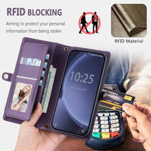 Load image into Gallery viewer, BLISLIAR for Samsung Galaxy S25 Wallet Case with Card Holder Crossbody Wallet Strap, RFID Blocking Magnetic PU Leather Shockproof Protective Cover Samsung Galaxy S25 Case 6.1 ,Purple
