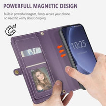 Load image into Gallery viewer, BLISLIAR for Samsung Galaxy S25 Wallet Case with Card Holder Crossbody Wallet Strap, RFID Blocking Magnetic PU Leather Shockproof Protective Cover Samsung Galaxy S25 Case 6.1 ,Purple
