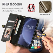 Load image into Gallery viewer, BLISLIAR for Samsung Galaxy S25 Wallet Case with Card Holder Crossbody Wallet Strap, RFID Blocking Magnetic PU Leather Shockproof Protective Cover Samsung Galaxy S25 Case 6.1 ,Black

