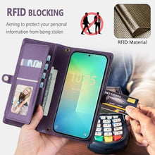 Load image into Gallery viewer, BLISLIAR for Samsung Galaxy S25 Plus Wallet Case with Card Holder Crossbody Wallet Strap, RFID Blocking Magnetic PU Leather Shockproof Protective Cover Samsung Galaxy S25 Plus Case 6.7 ,Purple
